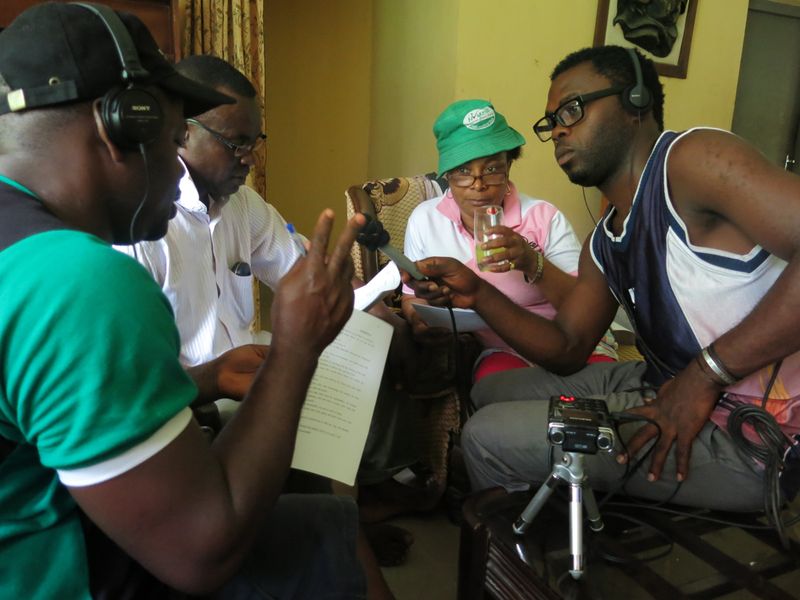 Recording a scene of the drama for My Gorilla - My Community (© WCS Nigeria)