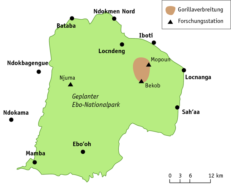 Karte des geplanten Ebo-Nationalparks